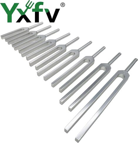 Solfeggio Tuning Forks Set for Healing – 9 Chakra Frequencies 174Hz to 963Hz, Precision-Machined Aluminum Alloy for Professional Sound Therapy, Energy Balancing in Kuwait