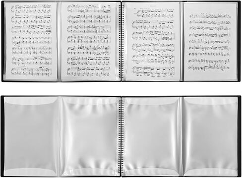 4 Page Expand Sheet Music Folder, 60 Pockets Music Binder for 8.5 x 11 Letter Size, Write Directly on Pages for Piano, Choir & Band in Kuwait