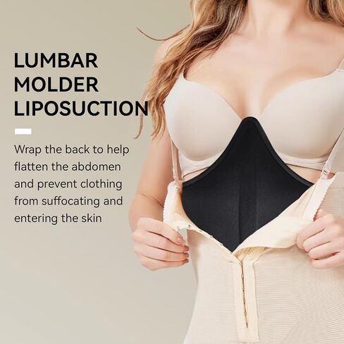 Lumbar Molder Liposuction Back Board, Foam Abdominal Compression Garment Back Lipo Board for Liposuction Recovery and BBI Post Surgery (Black) in Saudi Arabia