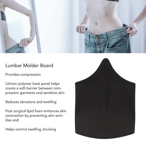 Lumbar Molder Liposuction Back Board, Foam Abdominal Compression Garment Back Lipo Board for Liposuction Recovery and BBI Post Surgery (Black) in Saudi Arabia