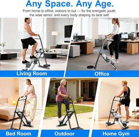 OVER SELF Steppers for Exercise at Home, Stair Stepper with Handlebar for Full-Body Workout, for Compact Folding Stair Climber with Adjustable Handlebar/Pedal, 350lbs Weight Capacity, Knee-Friendly in Saudi Arabia