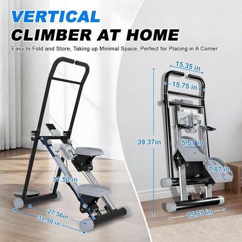 OVER SELF Steppers for Exercise at Home, Stair Stepper with Handlebar for Full-Body Workout, for Compact Folding Stair Climber with Adjustable Handlebar/Pedal, 350lbs Weight Capacity, Knee-Friendly in Saudi Arabia