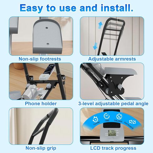 OVER SELF Steppers for Exercise at Home, Stair Stepper with Handlebar for Full-Body Workout, for Compact Folding Stair Climber with Adjustable Handlebar/Pedal, 350lbs Weight Capacity, Knee-Friendly in Saudi Arabia