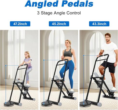 OVER SELF Steppers for Exercise at Home, Stair Stepper with Handlebar for Full-Body Workout, for Compact Folding Stair Climber with Adjustable Handlebar/Pedal, 350lbs Weight Capacity, Knee-Friendly in Saudi Arabia