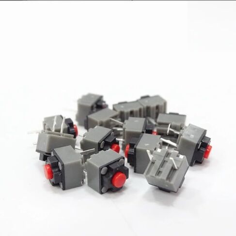 5 قطعة زر كتم الصوت 6x6x7.3 مللي متر مربع التبديل زر التبديل الصامت مايكرو 10 مليون ماوس مفاتيح صناعية صغيرة (رمادي ، أسود ، أحمر) in Kuwait