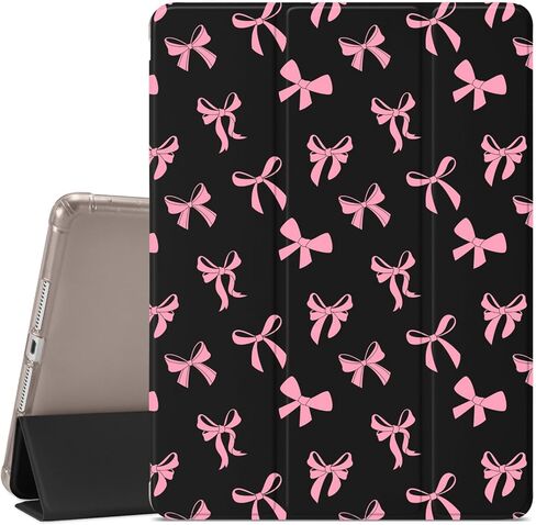 Joyland Cute Pink Bow Pattern Case متوافق مع جيل iPad 10th 10.9 "2022 ، حامل القلم الرصاص وشفاف TPU الناعم وغطاء TRIFOLD SMART PAD الأسود لجيل iPad 10th in Kuwait