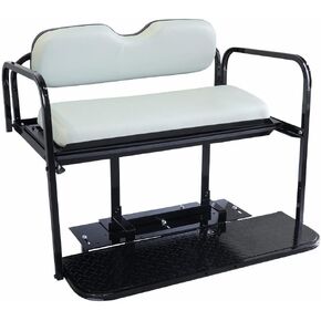 Buggies Unlimited Rear Flip Seat for Yamaha G14-G22 Golf Cart | Folding Steel Frame Rear Back Seat Kit | Ivory Cushions | Compatible with G14, G16, G19, G20, G21, and G22 Models in Kuwait