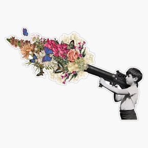 Bazooka Bouquet - Street Art Graffiti Banksy Fan Art Bumper Sticker Vinyl Decal 5" in Kuwait
