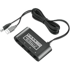 محول جيم كيوب لمحول وحدة تحكم نينتندو سويتش جيم كيوب وWII U والكمبيوتر الشخصي، ومحول وحدة تحكم سوبر سماش بروس جيم كيوب. يدعم ميزات التربو والاهتزاز مع كابل بطول 180 سم in Kuwait