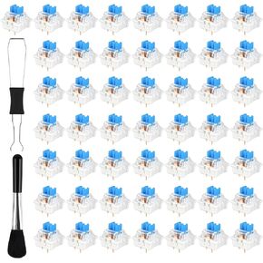 50Pcs Keyboard Clicker,Mechanical Keyboard Switches,3 Pin Clicky Switches with Brush and Key Puller,Clickers for 3D Prints,Dustproof,Keyboard Keys for Mechanical Gaming Keyboards,Typing in Kuwait