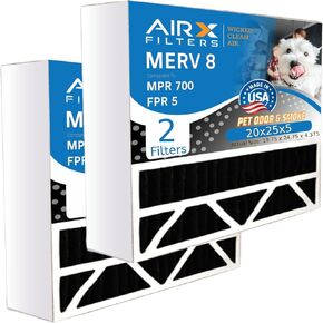 AIRX FILTERS WICKED CLEAN AIR. 20x25x5 Air Filter Odor Eliminator Carbon Filter MERV 8 Compatible with Bryant Carrier FILXXCAR0020 2 Pack in Kuwait