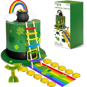 Bailiyake St. Patrick's Day DIY Leprechaun Trap Kit St Patricks Day Party Decorations DIY to Catch a Leprechaun Trap Craft Set for Classroom Home Rainbow Irish Shamrock Party Supplies in Saudi Arabia