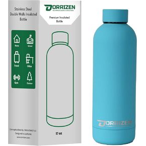 17oz Stainless Steel Insulated Water Bottle – Narrow Mouth Sports Flask, Double Wall Vacuum Travel Flask, Leak-Proof Reusable BPA-Free Cold & Hot Drink Bottle for Gym (Misty Blue) in Saudi Arabia