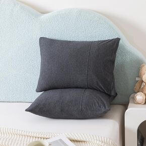 Household Cotton Jersey Knit Toddler Pillowcases, Soft and Breathable Travel Pillow Cases with Envelope Closure, for Boys and Girls, 13" x 18" 2 Pack (Airy Blue) in Saudi Arabia