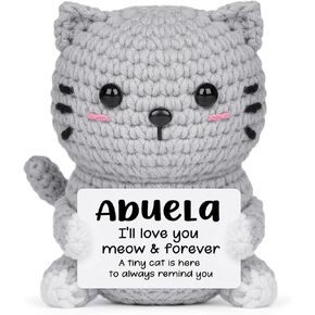 AceThrills Mimi Gifts, Birthday Gifts for Mimi from Granddaughter Grandson, Grandma Birthday Handmade Emotional Positive Mini Crochet Cat in Kuwait