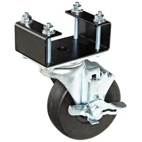 BUD Industries RC-7761-PR عجلة دوارة بمحمل كروي مطاطي مع فرامل قفل 5.13 بوصة ارتفاع × 4 بوصة عمق، أسود in Kuwait