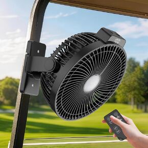 8-inch Magnetic Golf Cart Fan with Heavy-Duty Strap, 12000mAH Battery Operated Fan with Dual-Magnet, Bright Lighting, Compatible with EZGO Club Car Yamaha, Golf Cart Accessories, Golf Gift 2026 in Kuwait