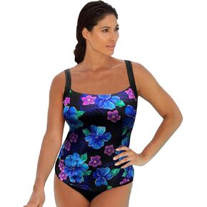 AQUAMORE توب تانكيني برقبة واسعة وطباعة مقاومة للكلور - 217 AQM Wild Blossom - 14 in Kuwait