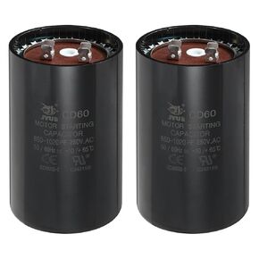 MECCANIXITY CD60 مكثف 400-480 UF/Mfd، 250 VAC CD60 تشغيل المحرك مكثف لبدء تشغيل محرك المروحة الكهربائية (أسود، حزمة من 2) in Kuwait