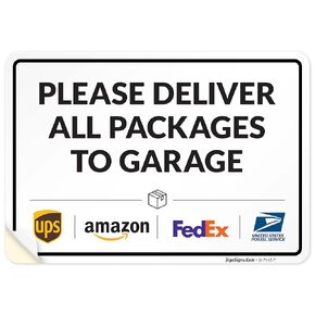 Custom Package Delivery Sign, Delivery Instructions, 10x7 Inches, 4 Mil Vinyl Decal Stickers Weather Resistant, Made in USA by Sigo Signs in Kuwait