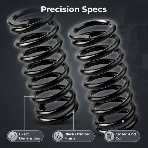 2 Pack Black Compression Springs, 1.7" OD x 1.25" ID x 3.9" Free Length, 1/4" (218 Gauge) Wire Diameter, 163 lbs/in Spring Rate Heavy Duty Coil Springs in Kuwait