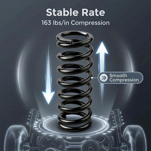 2 Pack Black Compression Springs, 1.7" OD x 1.25" ID x 3.9" Free Length, 1/4" (218 Gauge) Wire Diameter, 163 lbs/in Spring Rate Heavy Duty Coil Springs in Kuwait