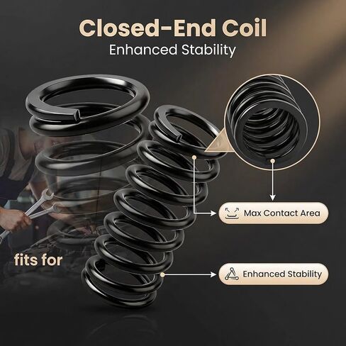 2 Pack Black Compression Springs, 1.7" OD x 1.25" ID x 3.9" Free Length, 1/4" (218 Gauge) Wire Diameter, 163 lbs/in Spring Rate Heavy Duty Coil Springs in Kuwait
