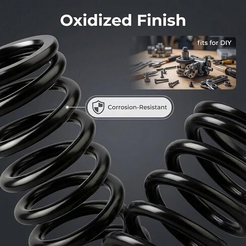 2 Pack Black Compression Springs, 1.7" OD x 1.25" ID x 3.9" Free Length, 1/4" (218 Gauge) Wire Diameter, 163 lbs/in Spring Rate Heavy Duty Coil Springs in Kuwait