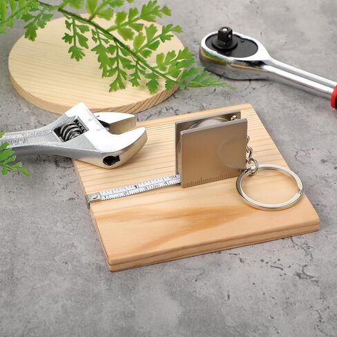 2 PCS Keychain Tape Measure Keychain Metal, Metric Scales Silver Retractable Easy Reading Stainless Steel Mini Tape Measure Mini Engineer for Party Favors Gift Bag Fillers Prize in Kuwait