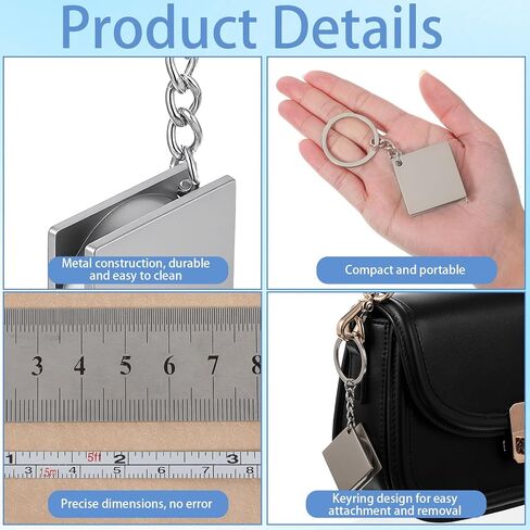 2 PCS Keychain Tape Measure Keychain Metal, Metric Scales Silver Retractable Easy Reading Stainless Steel Mini Tape Measure Mini Engineer for Party Favors Gift Bag Fillers Prize in Kuwait