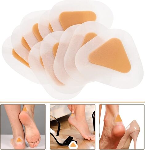 30Pcs Self Adhesive Padded with Thin Foot Pads, Waterproof Anti Foaming Feet Care Cushion Sticker for Heels, Feet, Toes (Triangle, 6.8x4.9cm) in Saudi Arabia