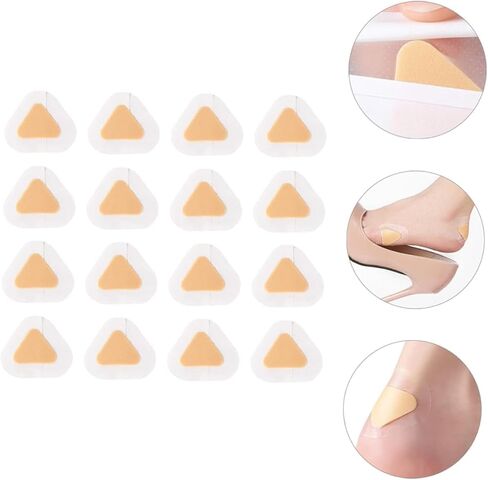 30Pcs Self Adhesive Padded with Thin Foot Pads, Waterproof Anti Foaming Feet Care Cushion Sticker for Heels, Feet, Toes (Triangle, 6.8x4.9cm) in Saudi Arabia
