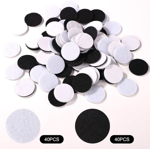 80pcs Undercover for Lav Mic, Sticky Circles Cover 40 White Felt Discs and 40 Black Felt Discs with 80 Sticker for Hiding Lavalier Microphones and Against Wind Noise Accessories in Kuwait