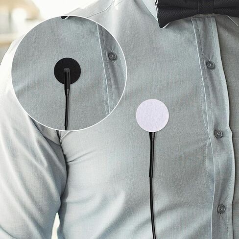 80pcs Undercover for Lav Mic, Sticky Circles Cover 40 White Felt Discs and 40 Black Felt Discs with 80 Sticker for Hiding Lavalier Microphones and Against Wind Noise Accessories in Kuwait