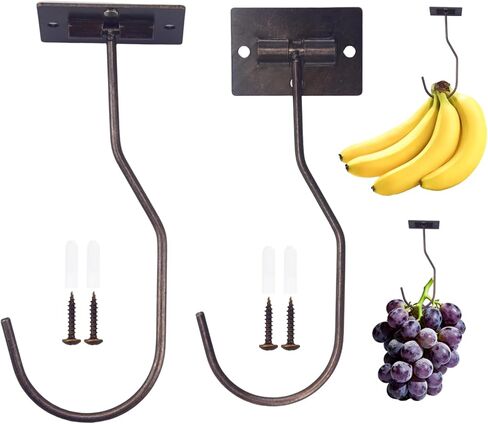 Self-Adhesive Banana Hooks, Foldable Magnetic Hanger Under Cabinet, Sturdy Metal Banana Holder for Kitchen, Space-Saving Design to Keep Bananas Fresh 1 Pieces Gold in Kuwait