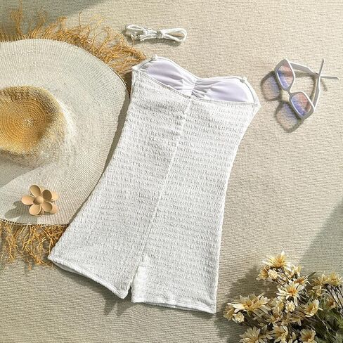 Women's Textured Cutout One-Piece Swimsuit, Spaghetti Strap Swimsuit for Beach Pool Wear in Saudi Arabia