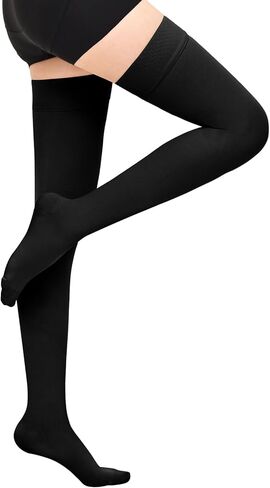 20-30 mmHg Compression Stockings for Women & Men,Thigh High Medical Compression Socks,Support Graduated Compression Hose Sock for Treatment Varicose Veins Swelling-Closed Toe/Open Toe/Footless in Kuwait