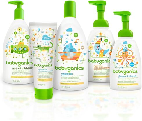 Babyganics Moisturizing Daily Lotion, Fragrance Free, 17oz Pump Bottle (Pack of 2) in Kuwait