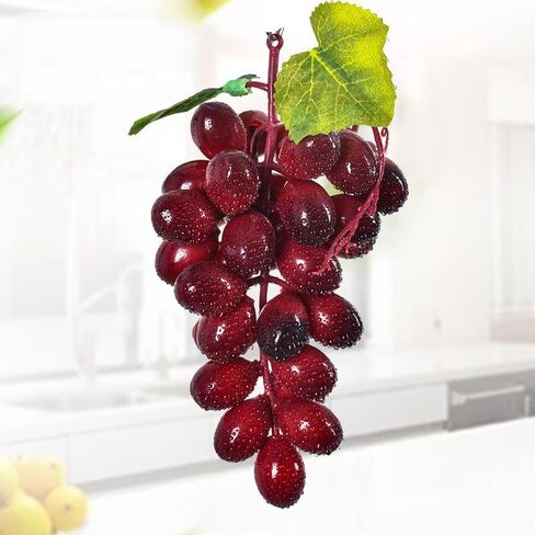 Artificial Frosted Grape Clusters Decorative 18 Grapes Bunches Rubber Grape Bundles for Vintage Wedding Favor Fruit Props (Green, 13cm) in Saudi Arabia