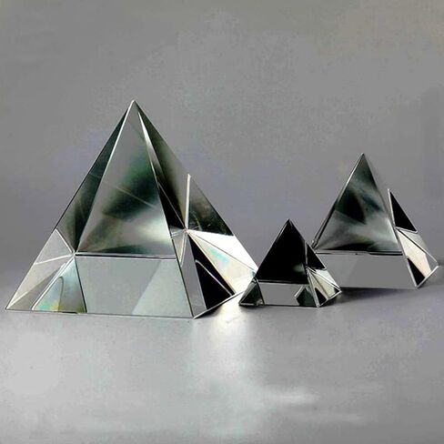 SOLUSTRE 1pc Optic Prism Beads Glass Pyramid Four Sides Rainbow Principle Desk Ornament for Home Decor in Kuwait