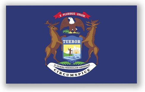 2-Pack Michigan State Flag Decal Stickers | Official Flag of Michigan Stickers | 5-Inches by 3-Inches | Premium Quality Vinyl | PD328 in Kuwait