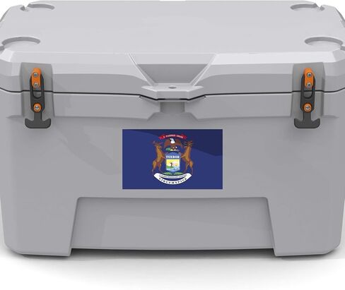 2-Pack Michigan State Flag Decal Stickers | Official Flag of Michigan Stickers | 5-Inches by 3-Inches | Premium Quality Vinyl | PD328 in Kuwait