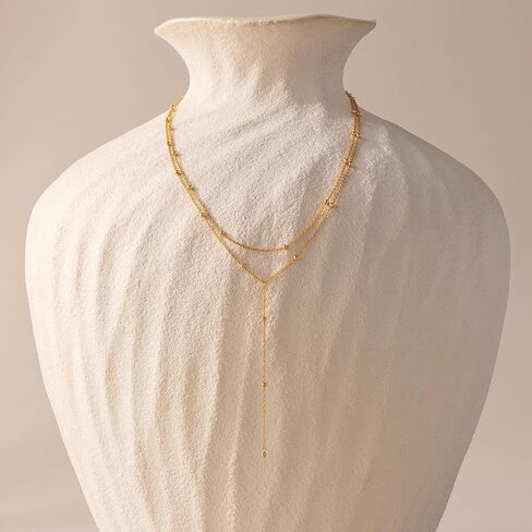 14k Gold Plated Long Necklaces for Women Dainty Lariat Y Body Chain Necklace Trendy Statement Drop Pendant Necklace Fashion Accessories Charm Hoco Christmas Jewelry Gift in Saudi Arabia