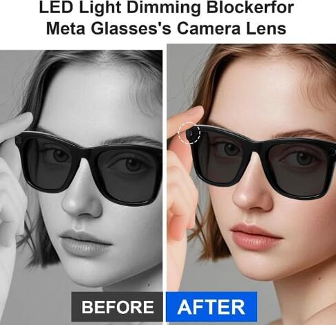 أغطية حاجبة ضوء LED مطورة متوافقة مع نظارات Ray-Ban Meta الذكية - حماية أقل للخصوصية، تقلل تنبيهات انسداد العدسة، Meta Wayfarer، Skyler، Headliner وOakley HSTN in Kuwait