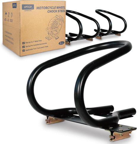 UPTOP Motorcycle Wheel Chock Steel for E-Track/X-Track System, Fits Up to 7" Wide Tires in Kuwait