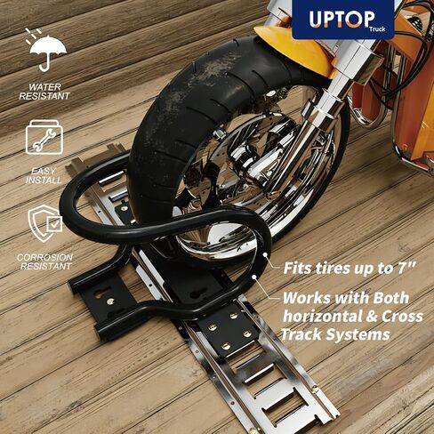 UPTOP Motorcycle Wheel Chock Steel for E-Track/X-Track System, Fits Up to 7" Wide Tires in Kuwait