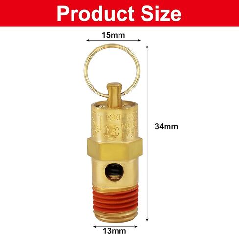 1/4 Inch NPT 175 PSI Brass Air Pressure Relief Safety Valve - Heavy Duty Brass, Corrosion Resistant, Automatic Pressure Release for Air Systems, Fits Standard 1/4 Inch Ports in Saudi Arabia