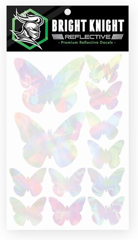 Butterfly Car Stickers and Decals Set, Car Window Decals for Women, 12 Pk, for Cars, Motorcycles, Bicycles & Helmets, Easy to Apply, Highly Visible for Safety by Bright Knight Reflective in Kuwait