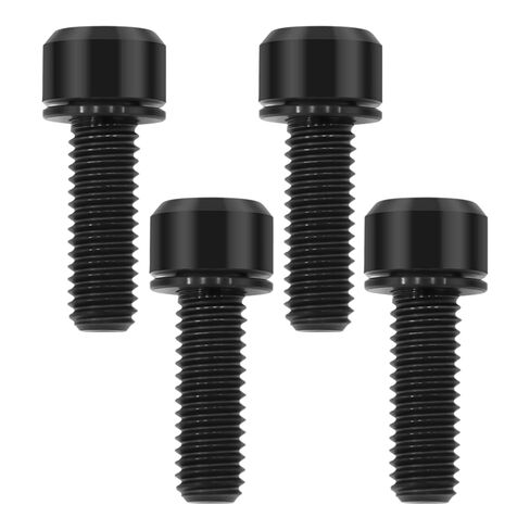4 قطع من مسامير التيتانيوم M6X18mm مع حلقات، تصميم خفيف الوزن | مثالية للبيئات الرطبة/المالحة، مسامير سداسية M6 للدراجات النارية ومسامير MTB (أزرق محروق) in Kuwait