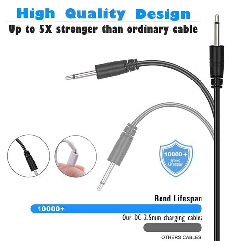 2 حزمة كابل شحن DC بديل بطول 2.7 قدم، محول سلك شاحن سريع USB إلى DC 2.5 مم - 2.5 مم (هذا ليس مقبس أسطواني) in Kuwait